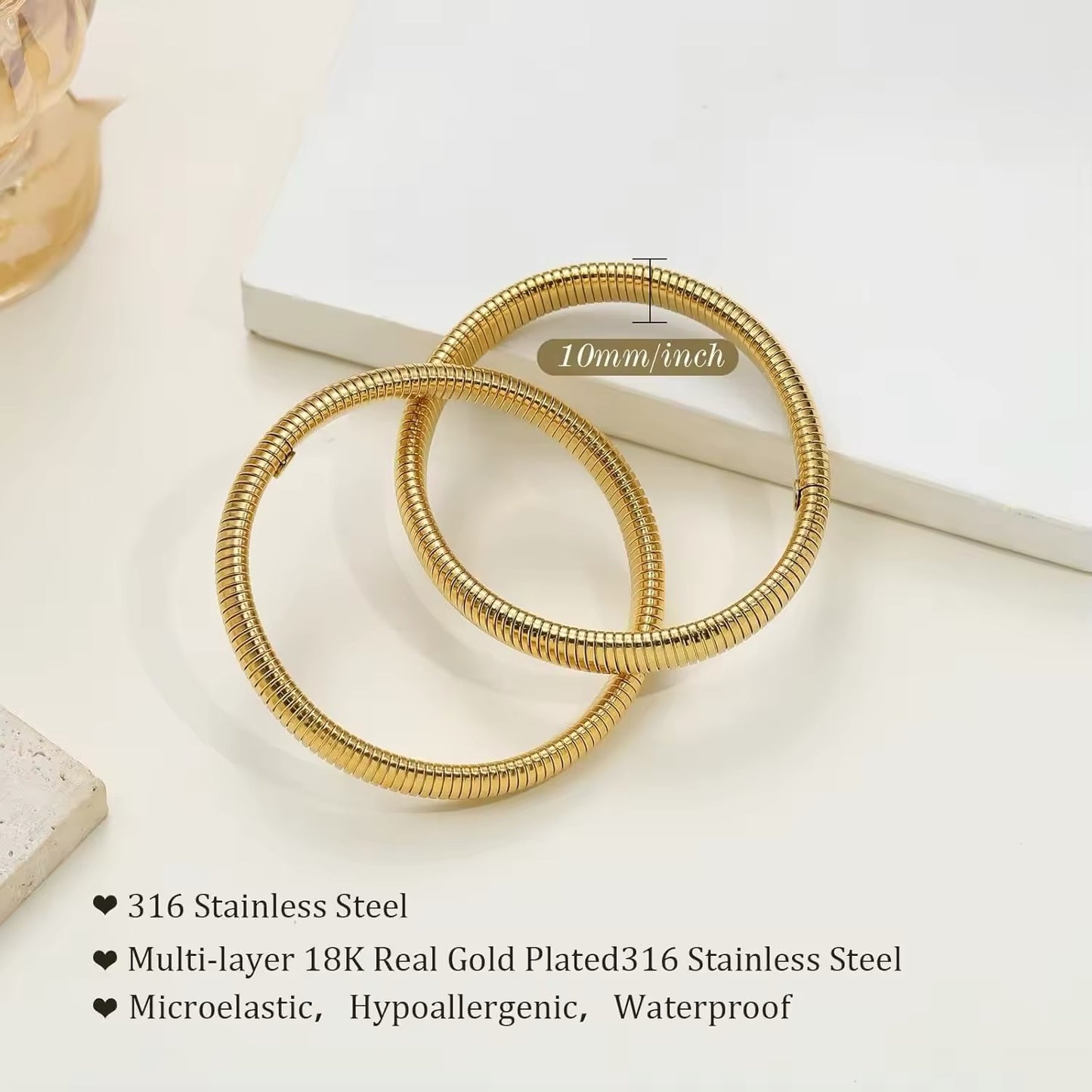 Stretch Cuff Bracelet in Gold Vermeil