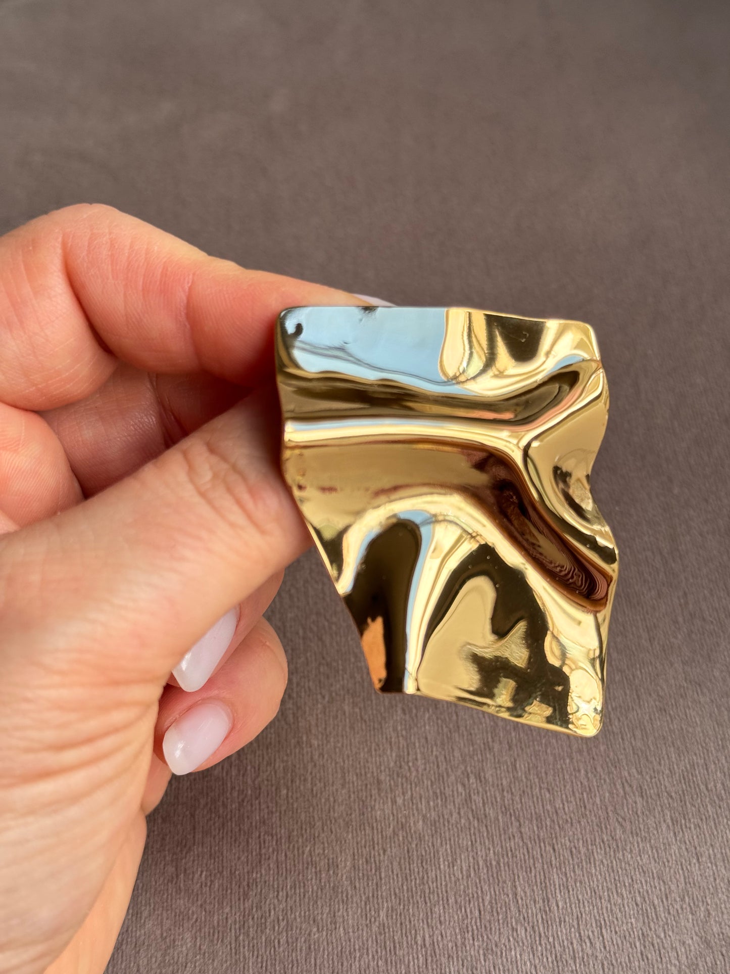 Sculptural Abstract Metal Brooch