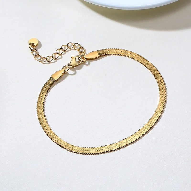 Snake Chain Anklet in Gold Vermeil