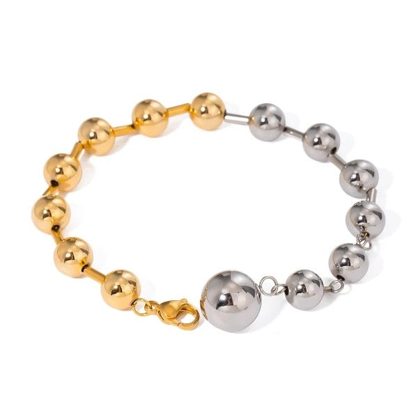 Two-Tone Bead Statement Bracelet