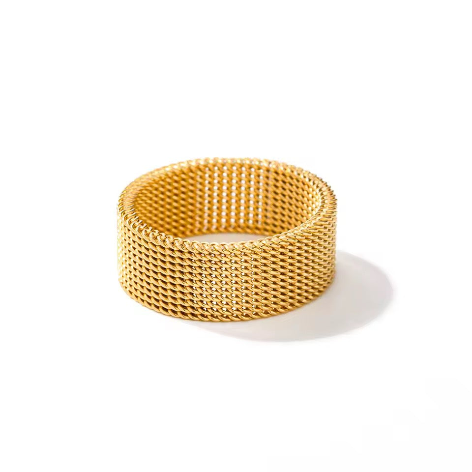Mesh Band Ring in Gold Vermeil