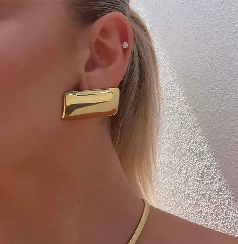 Bold Rectangualr Stud Earrings