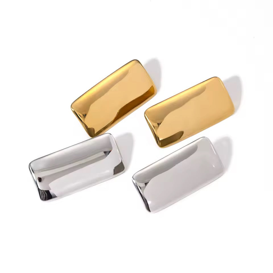 Bold Rectangualr Stud Earrings