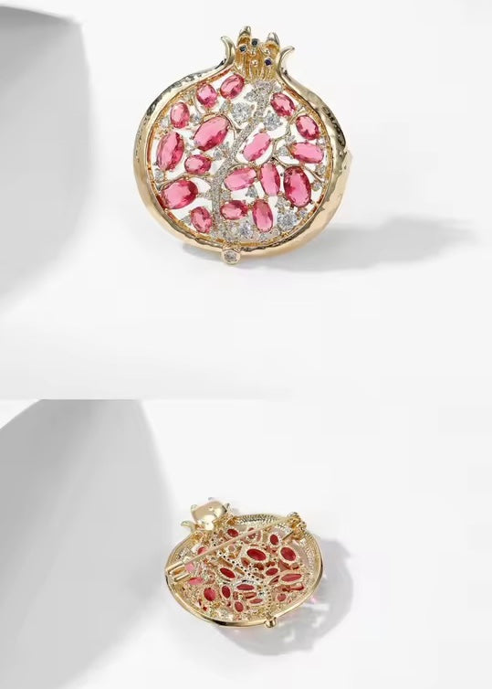 Pomegranate Sparkle Brooch in Cubic Zirconia Accent