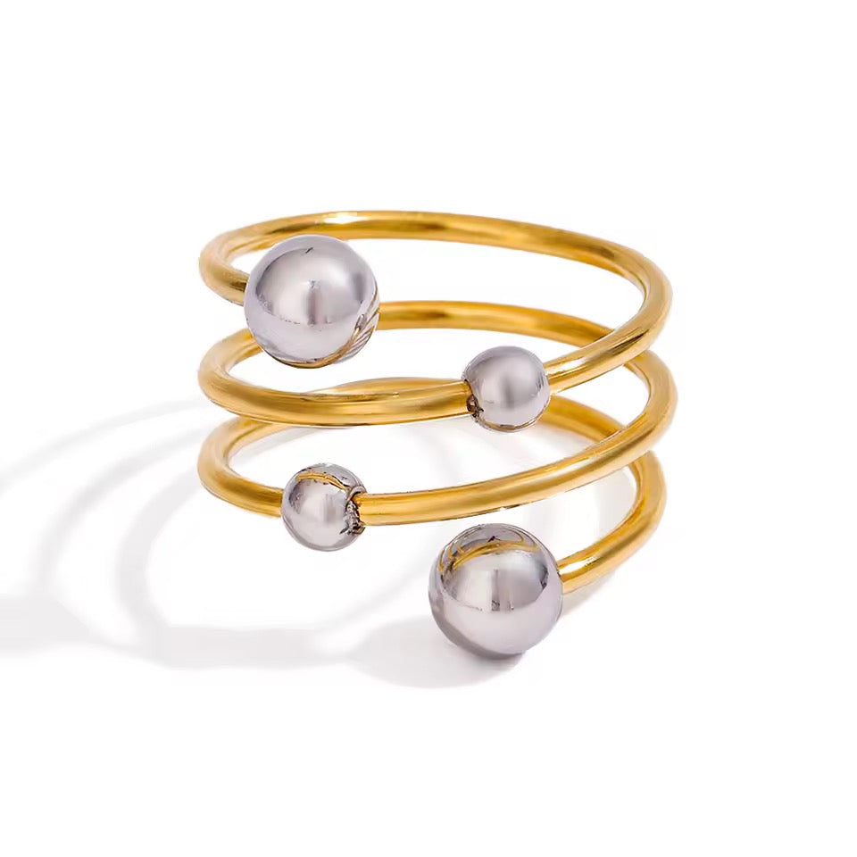 Spiral Ball Statement Ring in Gold Vermeil