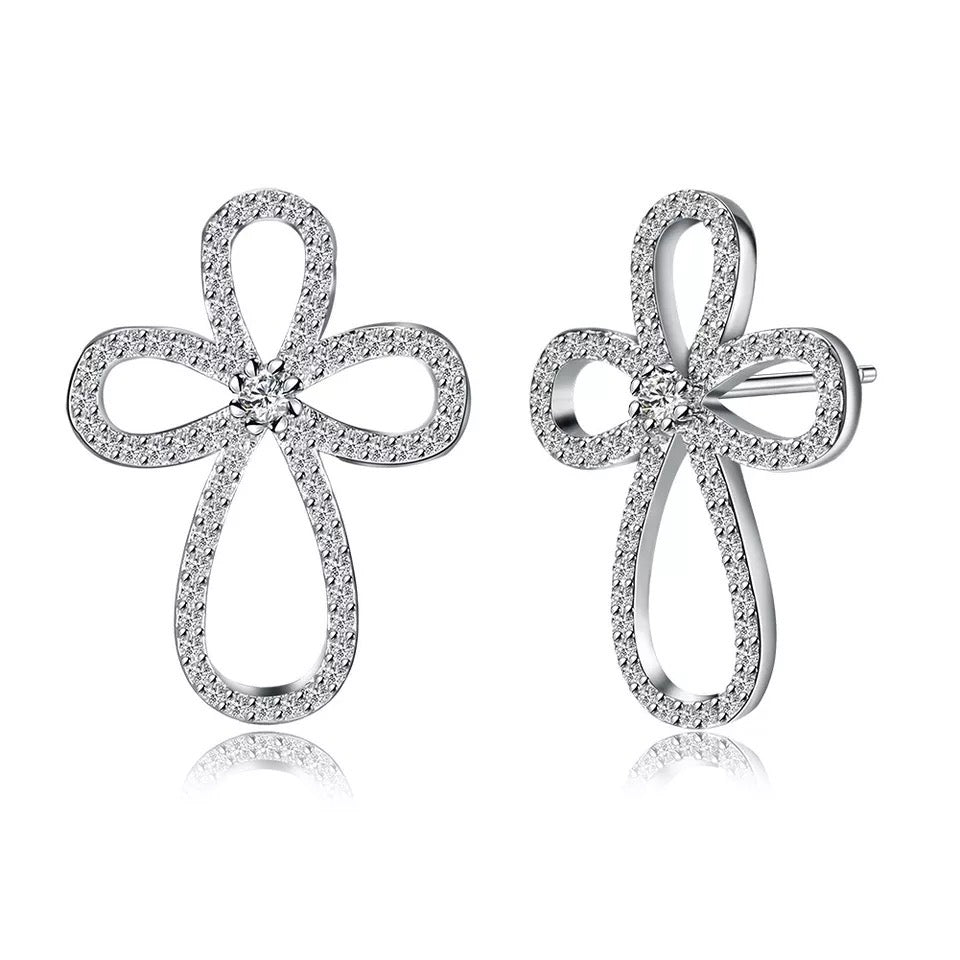 Twisted Cross Stud Earrings
