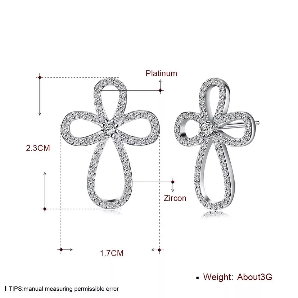 Twisted Cross Stud Earrings