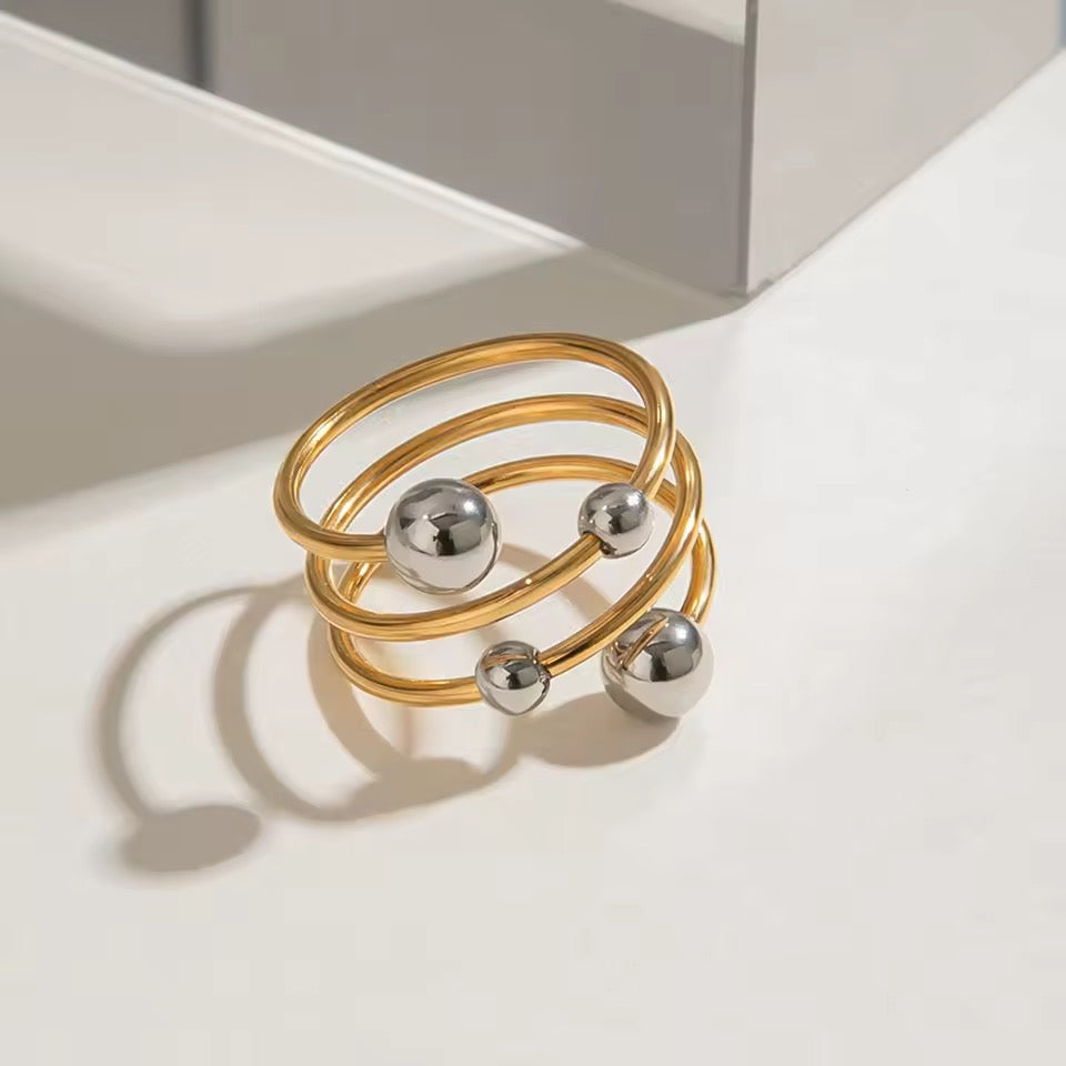 Spiral Ball Statement Ring in Gold Vermeil