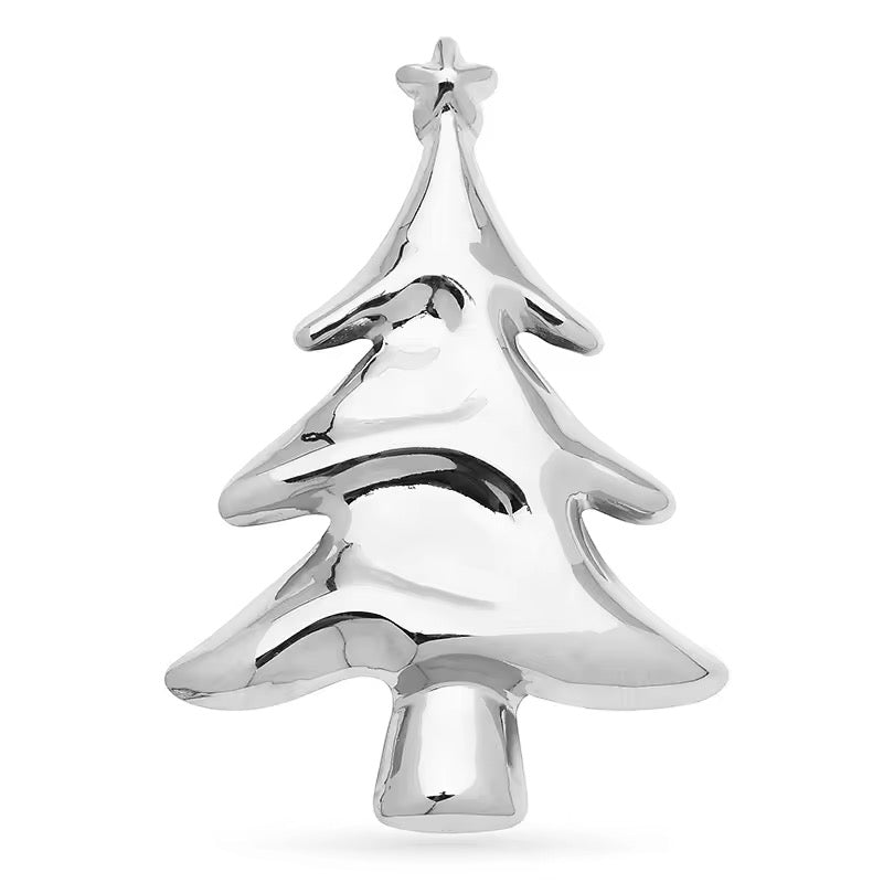 Metallic Christmas Tree Brooch