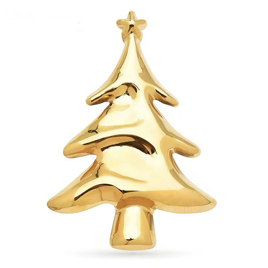 Metallic Christmas Tree Brooch