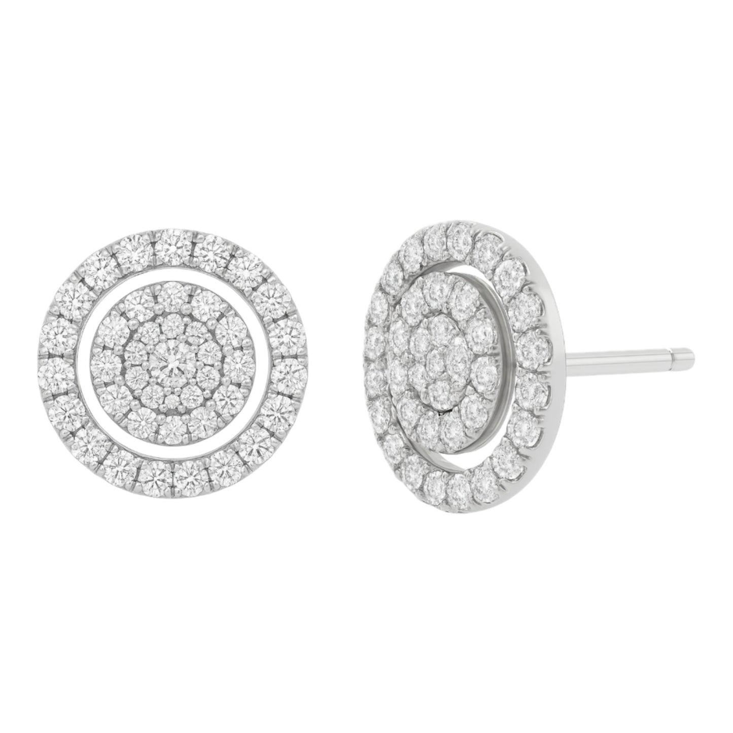 Double Halo Cubic Zirconia Stud Earrings