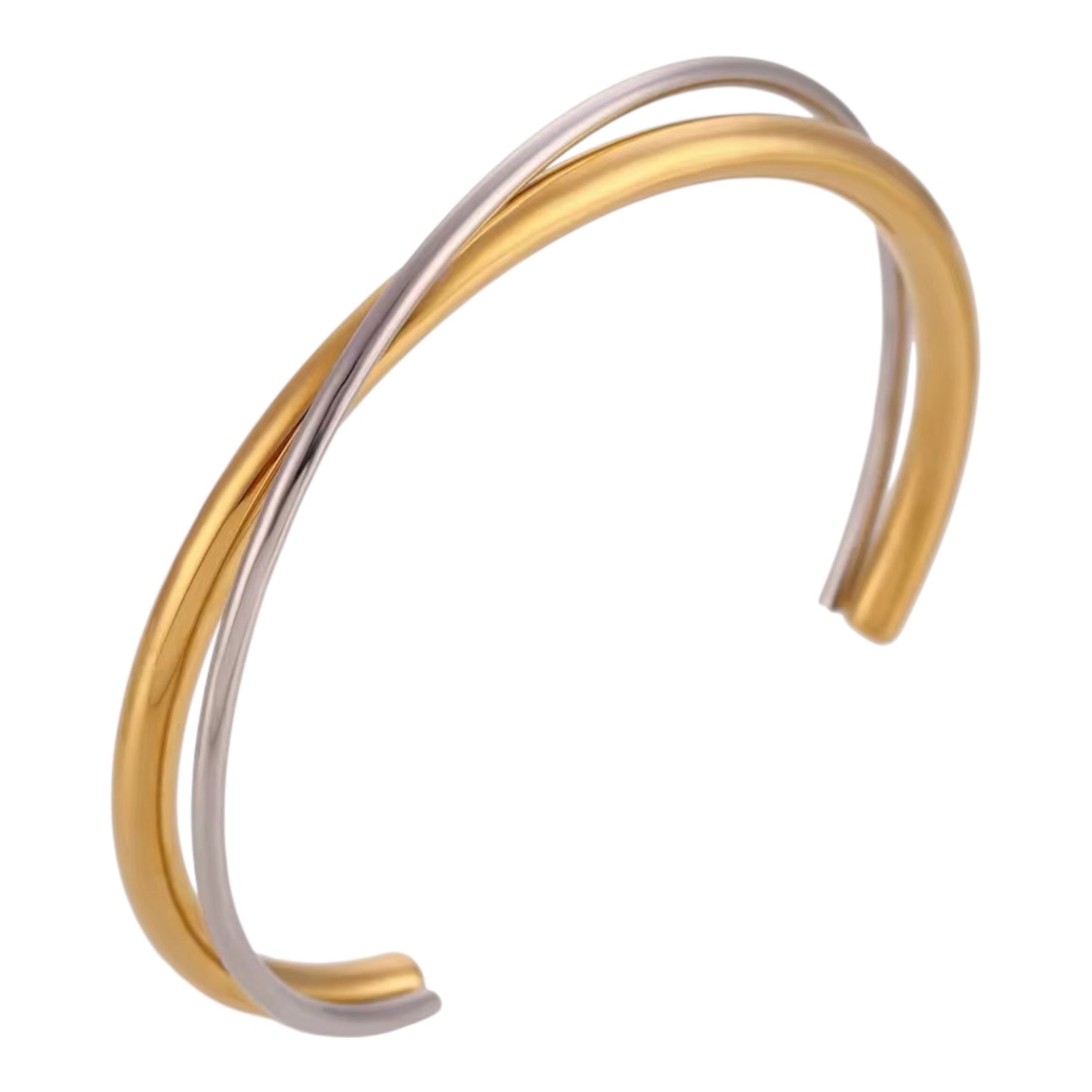 Intertwined Mixed Metals Cuff Bracelet