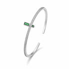 Baguette CZ Open Cuff Bracelet, silver