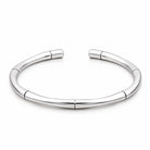 Zard Jewelry Bamboo Shaped Open Cuff Bangle Sterling Silver Minimalist Simple Bracelet