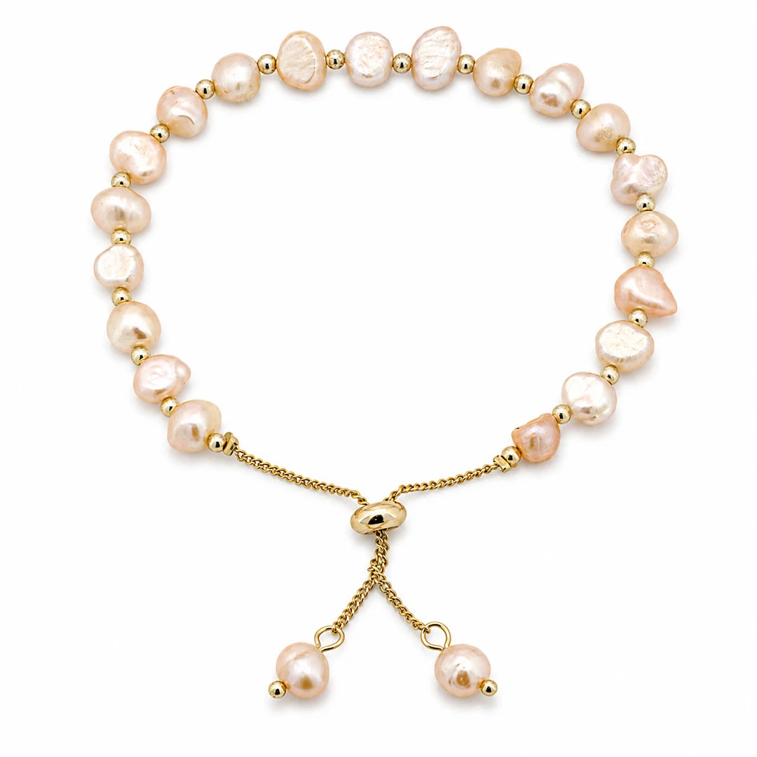 Baroque Pearl Beaded Pull-Through Bolo Bracelet, alternate angle