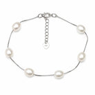 Baroque White Freshwater Pearls Station Bracelet