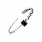 Zard Jewelry Black Onyx Curb Chain Cuff Bracelet