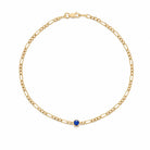 Zard Jewelry Blue CZ Figaro Chain Bracelet