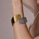 Zard Jewelry Bold Sculptural Cuff Bracelet worn on a model's wrist