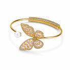 Zard Jewelry Butterfly Pearl Open Cuff Bracelet