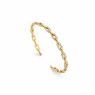 Zard Jewelry Chain Link Cuff Bracelet in Cubic Zirconia Accent