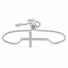Cross Bolo Bracelet in Cubic Zirconia Accent Silver and Gold, silver