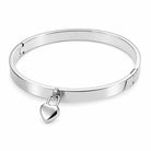 Zard Jewelry Dangling Chunky Heart Charm Bracelet in Silver