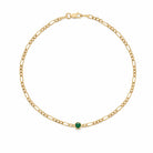 Zard Jewelry Green CZ Figaro Chain Bracelet