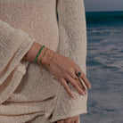 Zard Jewelry Herringbone Chain Bracelet in Gold Vermil 3 mm worn on a model's wrist