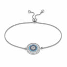 Zard Jewelry Round Evil Eye Cubic Zirconia Charm Bolo Bracelet