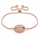 Seashell Shaped Charm CZ Link Chain Bolo Bracelet, rose gold
