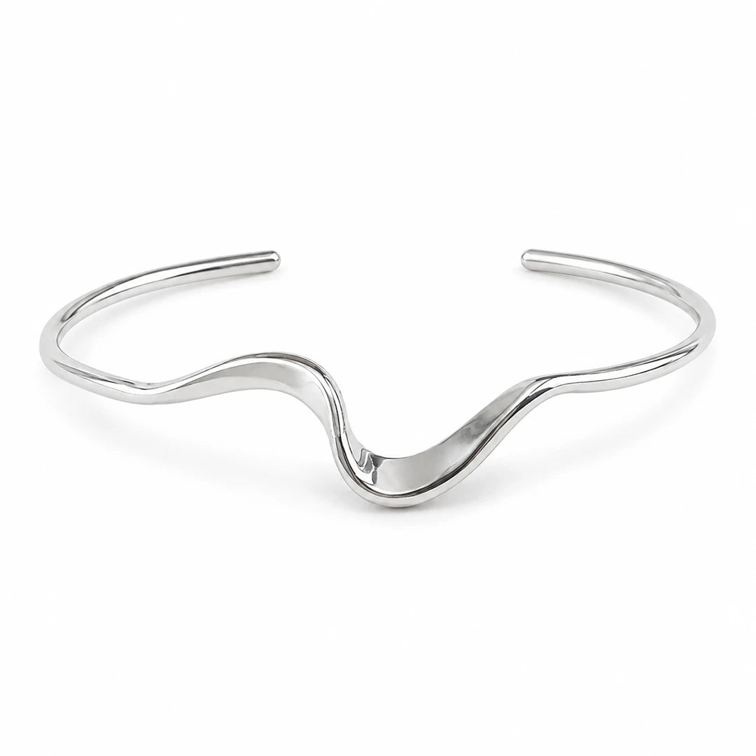 Zard Jewelry Silver Wavy Cuff Bracelet