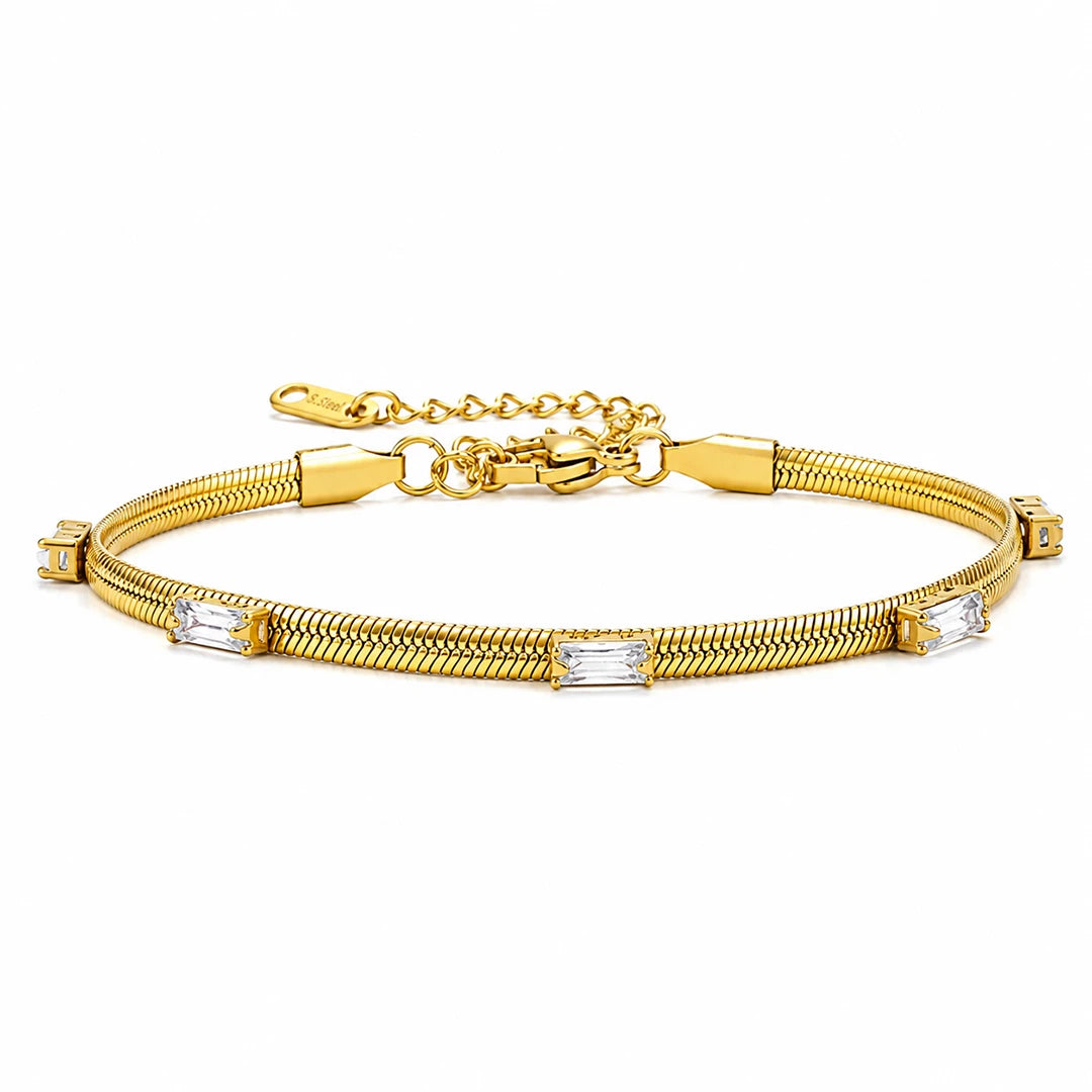 Zard Jewelry Station Herringbone Bracelet in Gold Vermeil