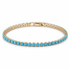Zard Jewelry Turquoise Tennis Bracelet, gold