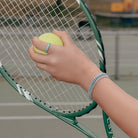 Turquoise Tennis Bracelet worn on a model's wrist
