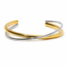 Zard Jewelry Two Tone Intertwined Cuff Bracelet Gold & Silver