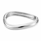 Wavy Bangle Solid Bracelet, silver
