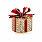 Zard Jewelry Christmas Gift Box Brooch, red