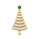 Zard Jewelry Christmas Tree Pin Brooch Green Star in Gold