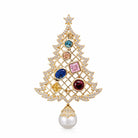 Zard Jewelry Christmas Tree Pin Brooch in Multi-Color CZ Crystals