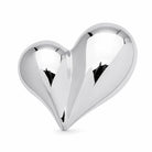 Chunky Puffy Heart Brooch Statement Pin, silver