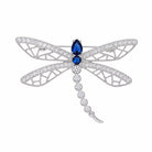 Zard Jewelry Dragonfly Brooch in Cubic Zirconia Accent