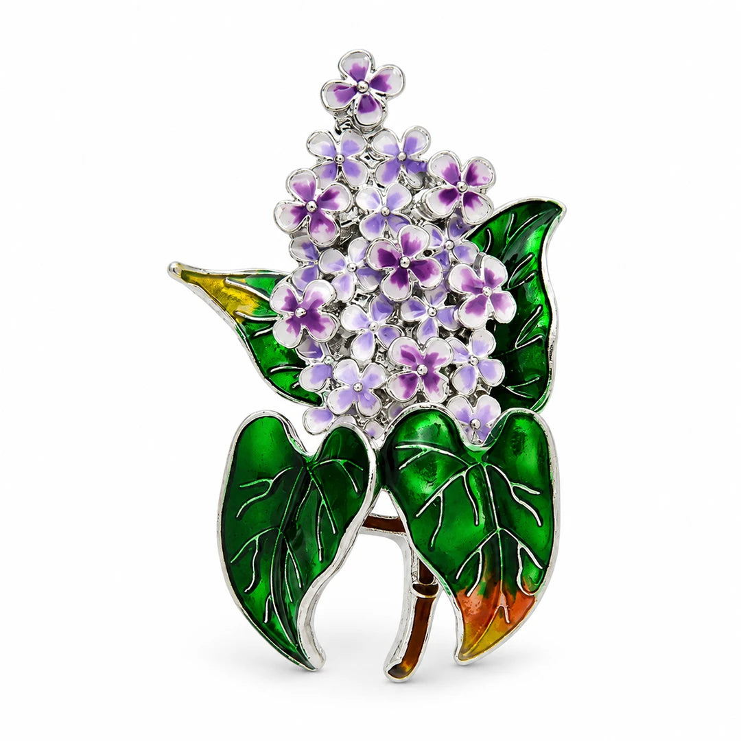 Zard Jewelry Lilac Enamel Brooch Floral Pin