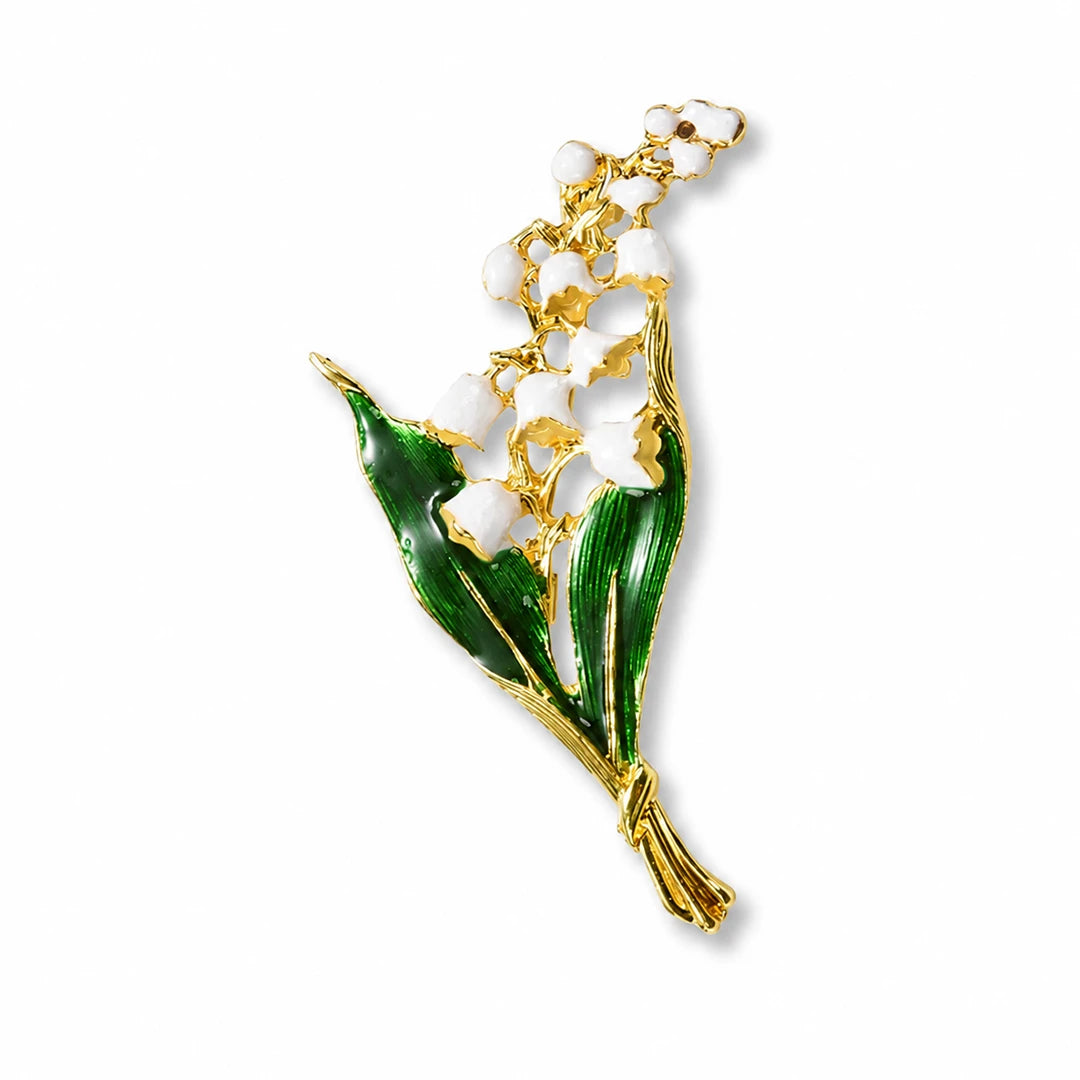 Zard Jewelry Lily of the Valley Enamel Brooch Floral Pin