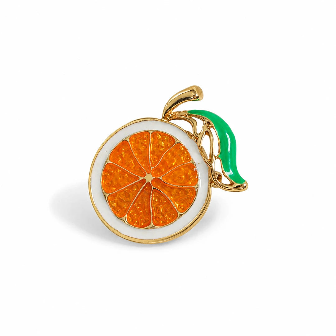 Zard Jewelry Orange Fruit Slice Pin Brooch
