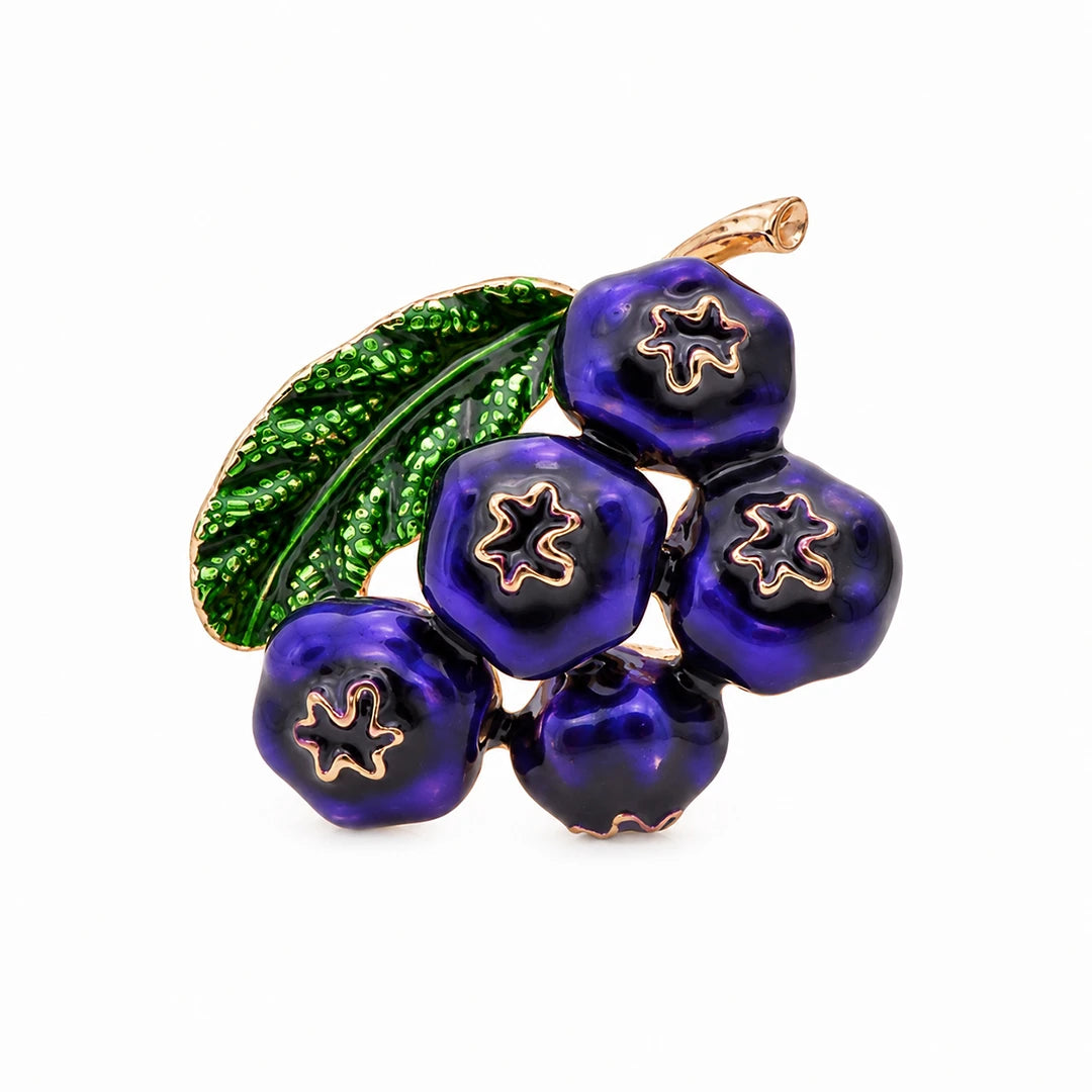 Zard Jewelry Purple Enamel Blueberry Brooch Pin