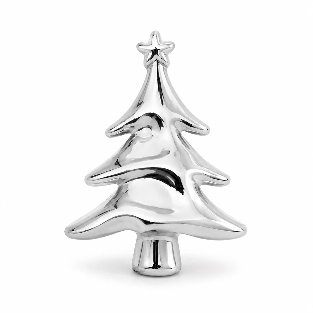 Zard Jewelry Silver Metallic Christmas Tree Brooch