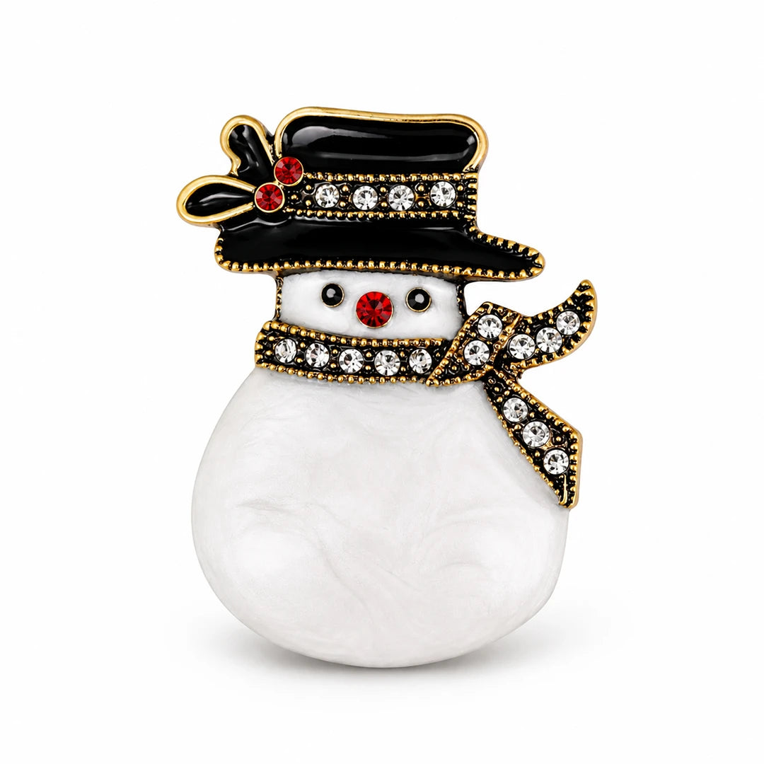 Zard Jewelry Snowman Brooch with Scarf and Hat