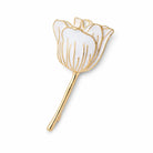Zard Jewelry Tulip Flower Brooch in White Enamel