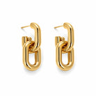 Zard Jewelry Chunky Oval Double Link Drop Earrings In 18K Gold